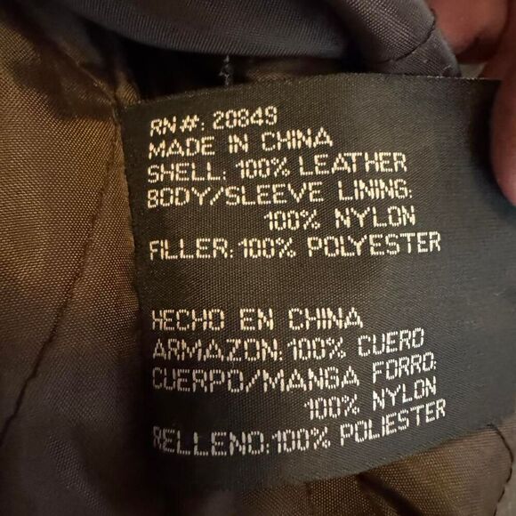 Men’s 2X Brown Leather Jacket Personal Choice Button Front Coat Quilted Lining - Picture 6 of 6